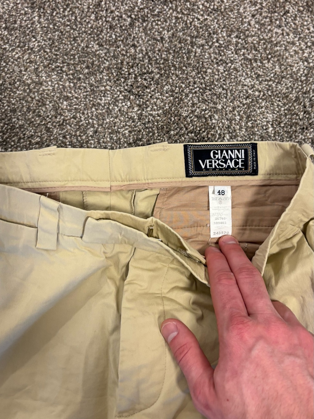 Versace Beige/Tan Men’s Chinos - Classic Lightweight Cotton